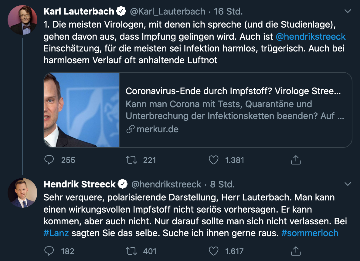 Streeck vs Lauterbach